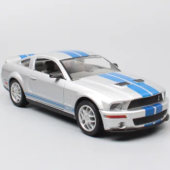 1/24 drogowa podpis Ford Mustang Shelby GT 500 мускульные samochody wyścigowe 2007 Aluminiowe waga model miniaturowego samochodu zabawki dla dzieci