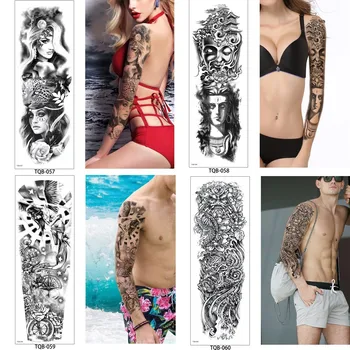 1 Szt. Duża Ręka Tymczasowy Tatuaż Naklejka Kolorowe Fałszywy Tatuaż Rękaw Lampa Błyskowa Tatuaż Wodoodporny Duży Body Art Mężczyźni Kobiety T1788