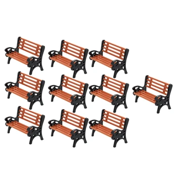 10 szt. Model Pociągu HO N O Skali Ławka Krzesło Model Kanapy Street Park Układ Plastikowe Rzemiosła, Ogród/Dworzec Układ
