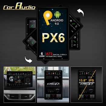 13,6 cm Tesla styl Audio Samochodowy Stereo Multimedialny Uniwersalny Elektryczny Obrotowy Radio Samochodowe DSP 4G + 64 GB GPS Ekran z Carplay