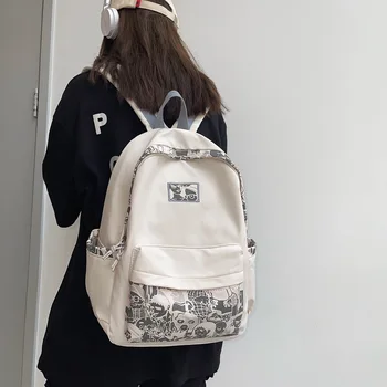 2022 nowy japoński szkolny plecak o dużej pojemności, męski modny plecak dla ulicznych uczniów z graffiti
