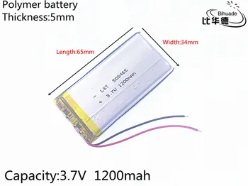 3,7 v 1200 mah 503465 Litowo-Polimerowa Li-Po li-ion Akumulator Akumulatory Do Mp3 MP4 MP5 GPS Sprzęt dla PSP telefon bluetooth