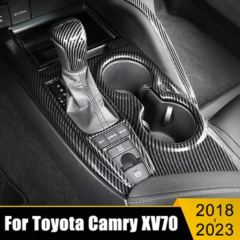 ABS Włókno węglowe Panel Samochodowy Zmiany Biegów Ramka Osłona Nakładka Do Toyota Camry 70 XV70 2018-2020 2021 2022 2023 Akcesoria
