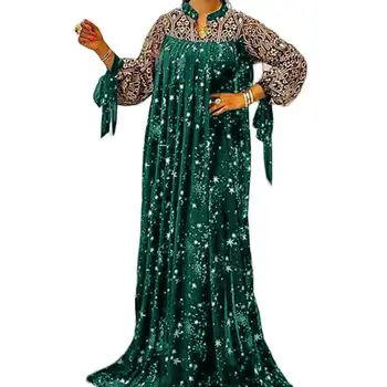 Afrykańskie Sukienki z Nadrukiem Дашики dla Kobiet, Elegancki Muzułmański Wieczorowa Długa Sukienka na Imprezę, Plus Rozmiar, Afrykańska Odzież, Kaftan, Maxi Sukienka