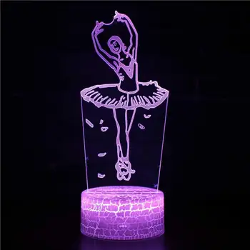 Baletowa 3D lampa prezent na Walentynki Lampy Stołowe Do Salonu ozdoby Świąteczne prezent do pokoju dziecięcego światła hurtowych