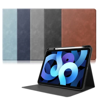 Biznes Etui ze Sztucznej Skóry dla iPad Air 4 Etui do Tabletu TPU Pokrywa Tylna Podstawka do iPad Air 4 10,9 Cm 2020 Etui