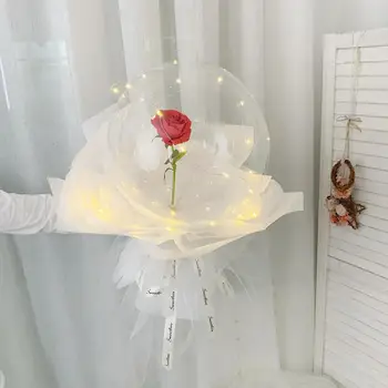 Butla na Walentynki Z Kwiatowym diodą Led DIY Ślubna Ozdoba Butla Przezroczyste Kwiatowe Kule Led Świecącą Kulę