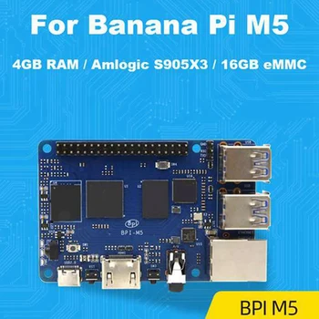 Dla Banana Pi BPI M5 Amlogic S905X3 4 GB pamięci LPDDR4 + 16 G EMMC Opłata rozwoju + Etui + Wentylator + 4 Chłodnicy + Zasilacz Zestaw