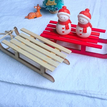 Domek dla lalek Miniaturowe Sanie Sanie Świąteczna Scena Wystrój Gry Dom Zabawka DIY Kolorowanki Sanki, Zabawki dla Dzieci Prezent