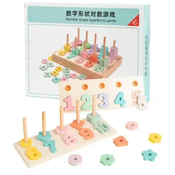 Drewniane puzzle z postaciami, Sortowanie Zabawek Montessori, Zabawki do Układania, Zabawki dla dzieci, Zabawki dla Dzieci do liczenia, kształtów i liczb, Drewniane Zabawki Montessori