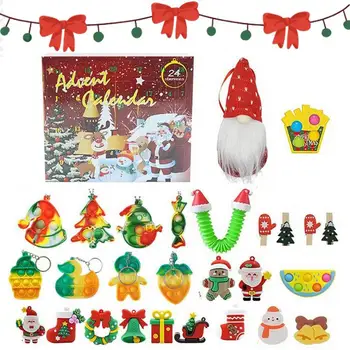 Dzieci Adwent-Boże Narodzenie Kalendarz 24 Dni Odliczanie Adwentowy Kalendarz Z Pluszowych Dotykowych Rurkami Zabawki Przyjęcie Świąteczne Upominki Prezent Dla