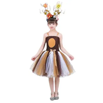 Dziecięcy strój cosplay z wizerunkiem łosia i jelenia dla dziewczyn, nowoczesne stroje taneczne, Dzieci kostium na Halloween