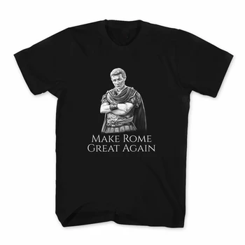 Gajusz Juliusz Cezar znowu zrobi Rzym wielkim. T-shirt z rzymskiej historii. Letnia Bawełniana Męska Koszulka Z Okrągłym Dekoltem i Krótkim Rękawem, Nowa S-3XL