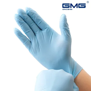 Jednorazowe Rękawice Nitrylowe GMG Niebieski 100 szt. Dietetyczne środki Czyszczące Myjące Olejoodporne Wodoodporne Alergików Ochronne Rękawice Nitrylowe