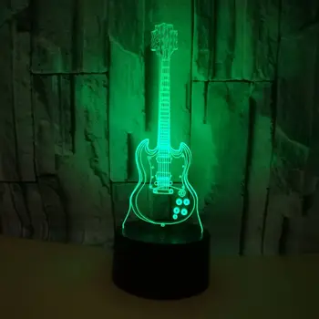 Kreatywny Gitara 3d lampka Nocna Kolorowy Usb Led Prezent Atmosfera Sztuka 3d Oprawy lantern candle kostium De Mesa Dziecięce, Lampy