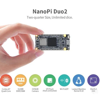 LIDER sprzedaży-Dla Nanopi Duo2 Allwinner H3 Cortex-A7 512 MB pamięci DDR3 WiFi BT4.0 Moduł Ubuntucore IOT Opłata rozwoju aplikacji