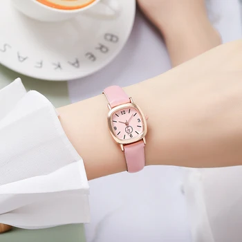 Mały modny design osobowości dziewczyny małe cienkie skórzane zegarek prezent panie małe kwadratowe zegarki часы9