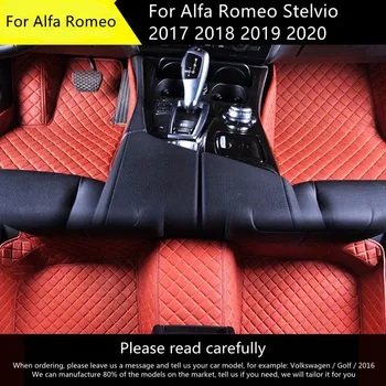 Niestandardowe automatyczne Nakładki na nogi, samochodowy kobiercowy etui Do Alfa Romeo Stelvio 2017 2018 2019 2020 dywaniki Samochodowe