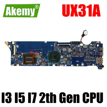Oryginalna płyta główna UX31A I3 I5 I7 2. generacji PROCESOR 4 GB 8 GB pamięci ram ASUS UX31A UX31A2 Płyta główna laptopa