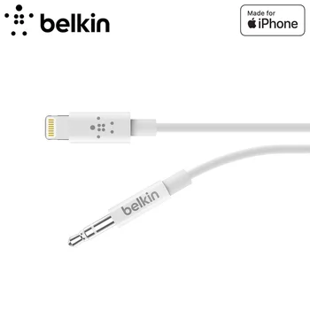 Oryginalny kabel audio Belkin 3,5 mm 1,8 m dla iPhone AUX Kabel do samochodowego zestawu stereo lub systemu kina dynamikę AV10172bt06WHT/BLK