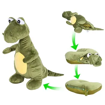 Pluszowy Dinozaur, Pluszowe Zabawki, 2 w 1, U-kształtna Poduszka na Szyję, Lalka-dinozaur, Miękkie Pluszowe Zabawki ze Zwierzętami, Prezenty na Urodziny dla Dzieci