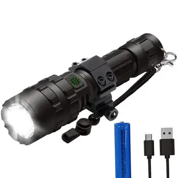 Potężny latarka led USB Akumulator Mini Latarka Led 5 Trybów Przełączania wodoodporna latarka korzystać z 18650 akumulator do kempingu