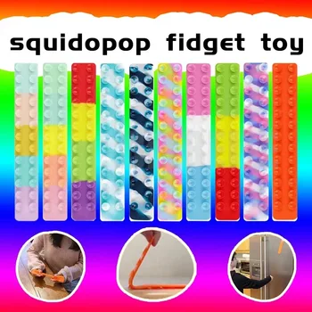 Przyssawka Kwadratowy Pat Silikonowy Arkusz Squidopop Fidget Zabawki dla Dzieci Zabawki Dla ukojenia Antystresowy Miękka Miękka zabawka