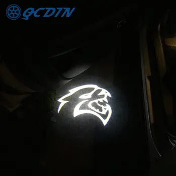 QCDIN 2 szt. dla Dodge Charger Samochodowy Lampa led z Logo, Dzwonek, Logo, Łaskawie Udzielony Oprawa dla Dodge Charger SRT Hellcat GT R/T SE, SXT DAYTONA