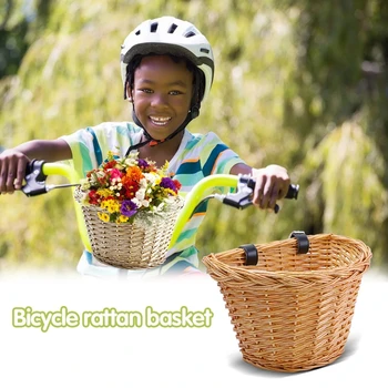 Rower Dziecięcy Ratanowe Kosz Tkane Przenoszenie Rowerowe, Skutery Przednia Torba Dla Dzieci Jazda Na Rowerze Składowanie
