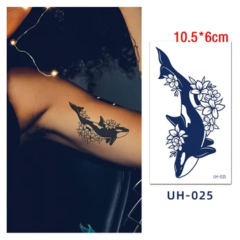 Sok Tatuaż Naklejka Ins Pary Serce Palec Body Art Tusz Niebieski Wieloryb Pióro Ptak Wodoodporna Tymczasowa Fałszywy Tatuaż dla Mężczyzn Kobiet