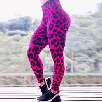 Spodnie meska Nowe Spodnie damskie Z Leopard Print, Obcisłe Spodnie Fitness z wysokim Stanem, Elastyczne Spodnie Wysokiej Jakości