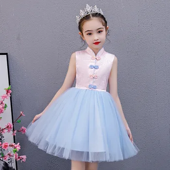 Sukienka cheongsam dla dużych dziewczynek, modna Odzież dziecięca w stylu chińskim dla nastolatków, uroczysty strój na urodziny dla dziewczyn 3, 4, 6, 8, 10, 12 lat