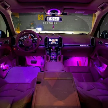 System Oświetlenia samochodu Wewnętrzna Atmosfera Światła Samochodowa Wewnętrzna Środa Oprawa Led Do Porsche Cayenne 2010-2017