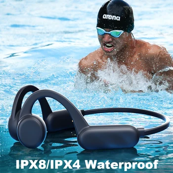 Słuchawki z Prawdziwej Kości Przewodności IPX8/IPX4 Wodoodporne Słuchawki Do Biegania Bluetooth Bezprzewodowa Sportowy zestaw Słuchawkowy TWS z Mikrofonem Karta SD