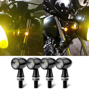Uniwersalny Motocykl LED Kierunkowskaz Kula Moto migacz Led 12v Wodoodporna Bursztynowy Alarm Signal Lampa Akcesoria
