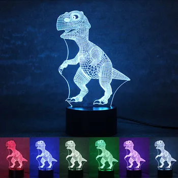 USB Zasilanie Dinozaur 3D lampka Nocna LED Lampa Stołowa Dotykowy Klucz Kreatywna Dekoracja Światło Zastosowanie Domowy Hotel, Impreza, Wakacje
