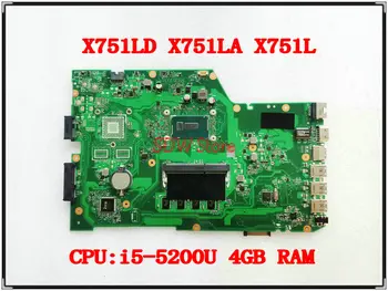 X751LA Laptop ASUS X751LD X751LA X751LAB X751L X751 płyta główna laptop I5-5200U 4G RAM 100% działa dobrze