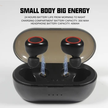 Y50 Bezprzewodowe Bluetooth-kompatybilny gry sportowe słuchawki 5.0 z ładowarką oddziałem, Magnetyczny zestaw słuchawkowy z dotykowym systemem w uchu
