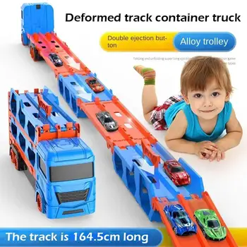 Zabawki dla dzieci, Do Przewozu samochodów, Mega Ciężarówki, Zdeformowane Gąsienice i trzy warstwy Wózki, Container truck stopu Z8O2